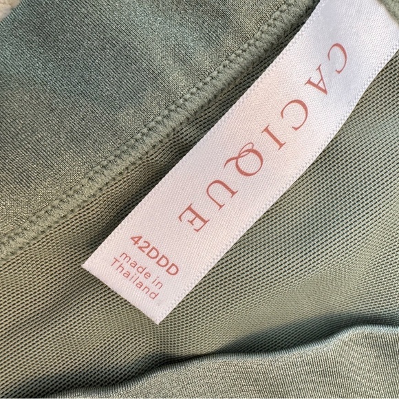 Cacique Lane Bryant Green Seamless Bra Wide Straps lightly lined no wire 42DDD - Picture 2 of 3